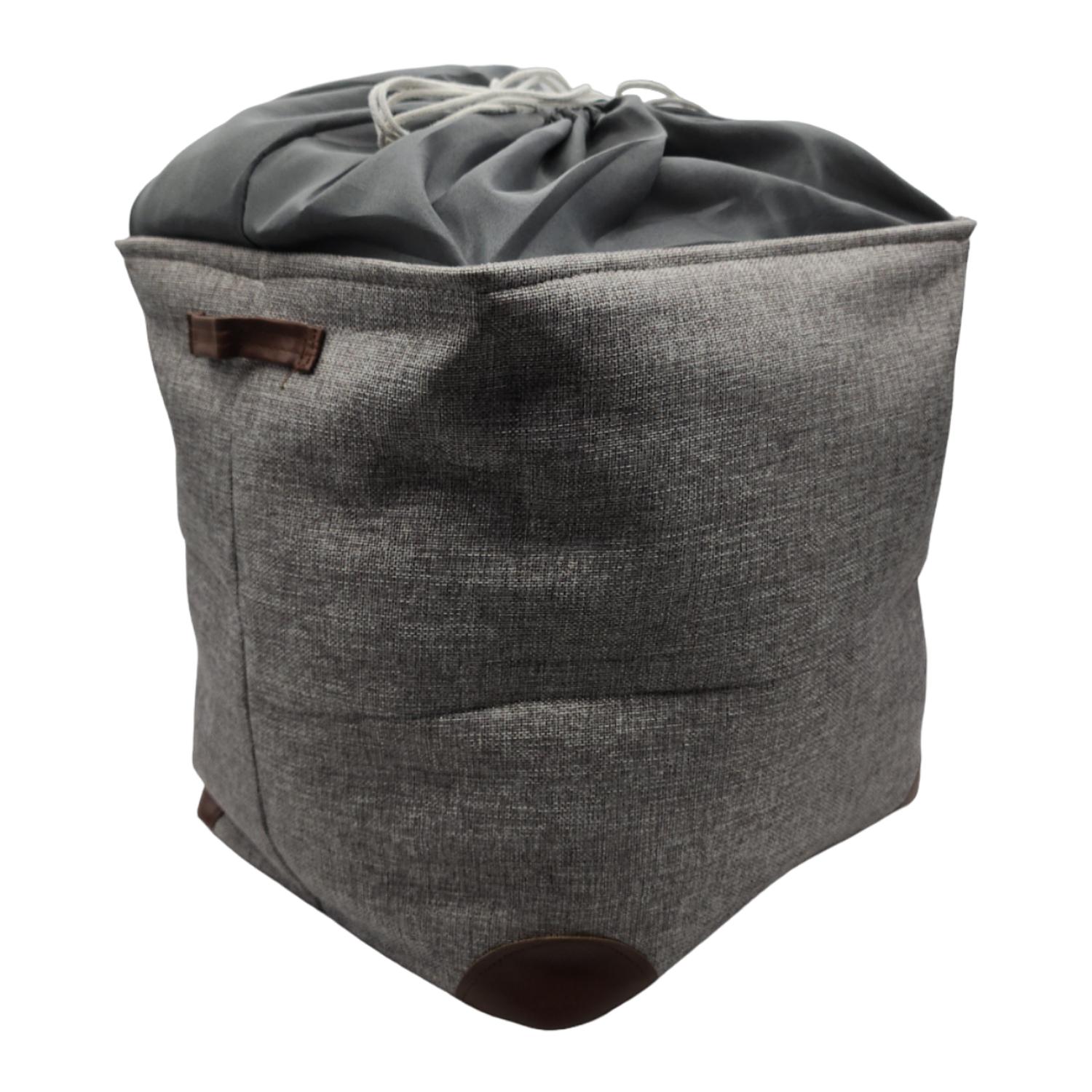 CESTO CANASTO PARA ROPA SUCIA PLEGABLE ORGANIZADOR DE TELA - 1