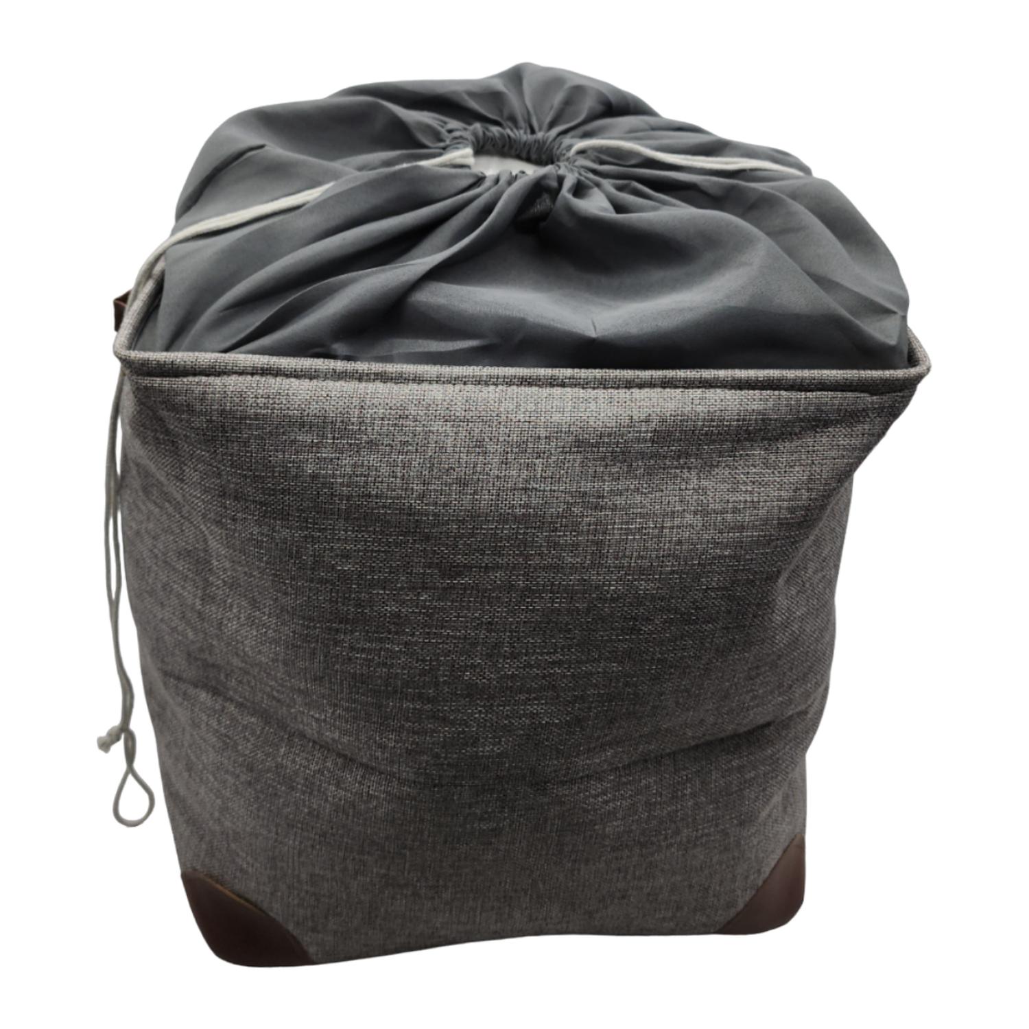 CESTO CANASTO PARA ROPA SUCIA PLEGABLE ORGANIZADOR DE TELA - 2