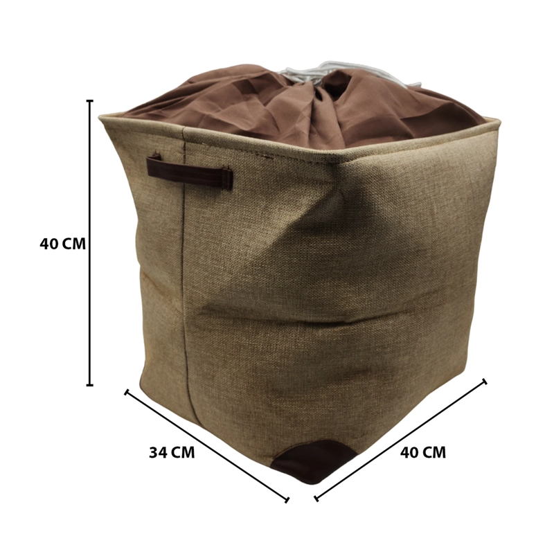 CESTO CANASTO PARA ROPA SUCIA PLEGABLE ORGANIZADOR DE TELA - 6