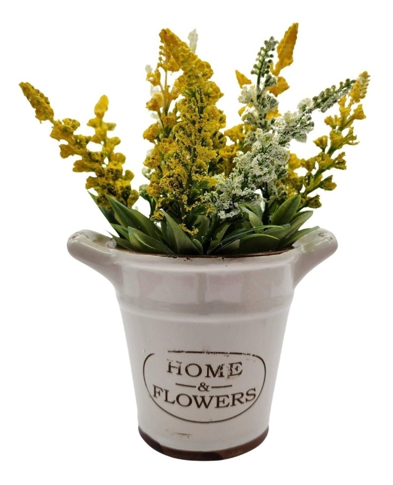 PLANTA ARTIFICIAL MACETERO CERAMICA HOME AND FLOWER AMARILLO - 1