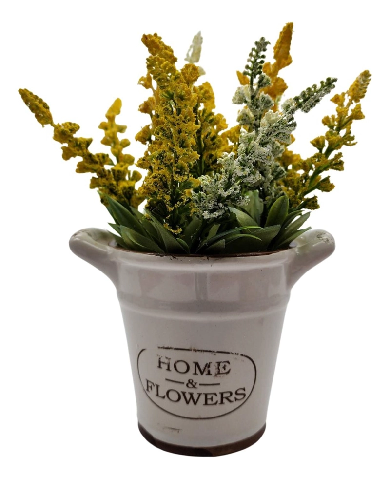 PLANTA ARTIFICIAL MACETERO CERAMICA HOME AND FLOWER AMARILLO - 2