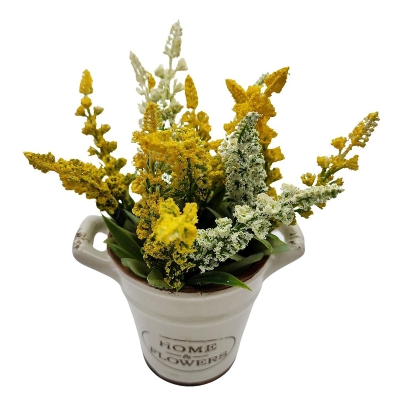 PLANTA ARTIFICIAL MACETERO CERAMICA HOME AND FLOWER AMARILLO - 3