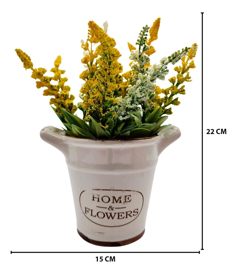PLANTA ARTIFICIAL MACETERO CERAMICA HOME AND FLOWER AMARILLO - 4