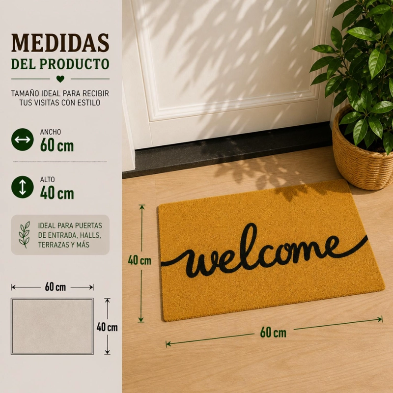 ALFOMBRA WELCOME LIMPIA PIES FELPUDO FIBRA - 4