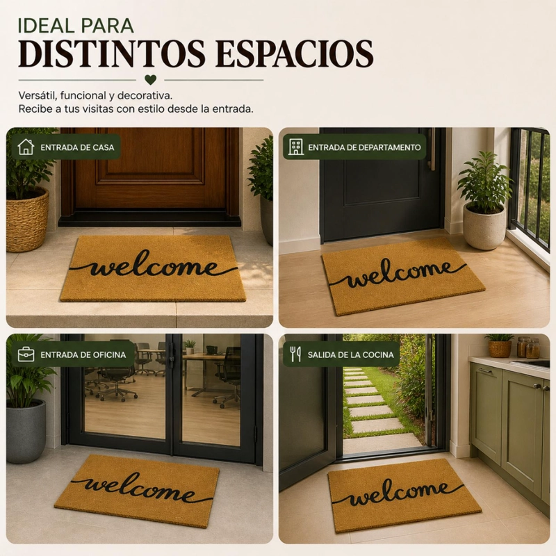 ALFOMBRA WELCOME LIMPIA PIES FELPUDO FIBRA - 5