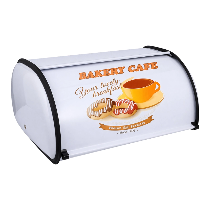 PANERA METALICA VINTAGE RETRO ABATIBLE ACERO COLOR BLANCO - 1