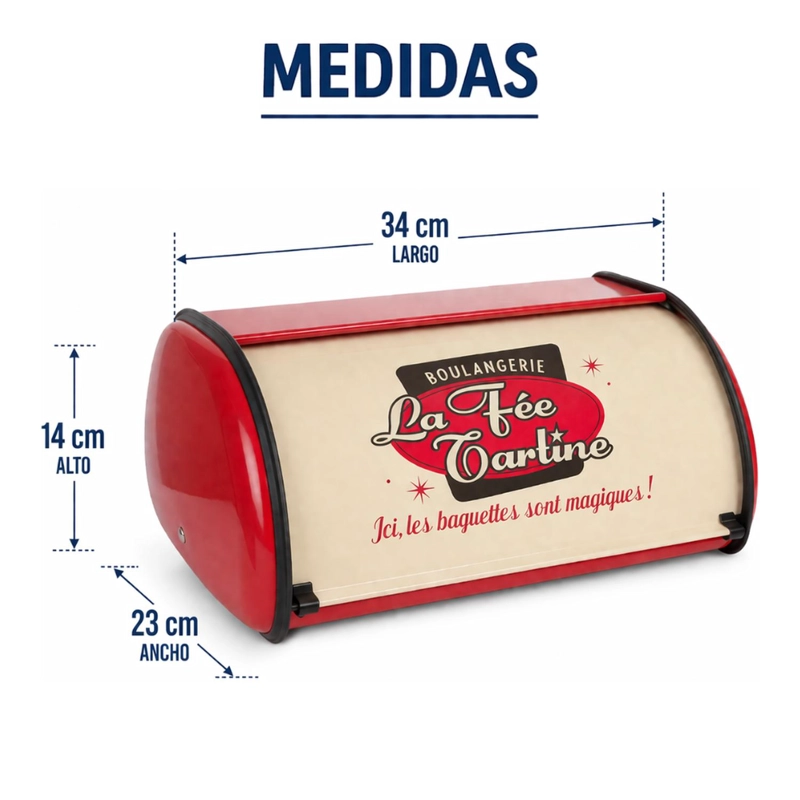 PANERA METALICA VINTAGE RETRO COLOR ROJO ABATIBLE - 9
