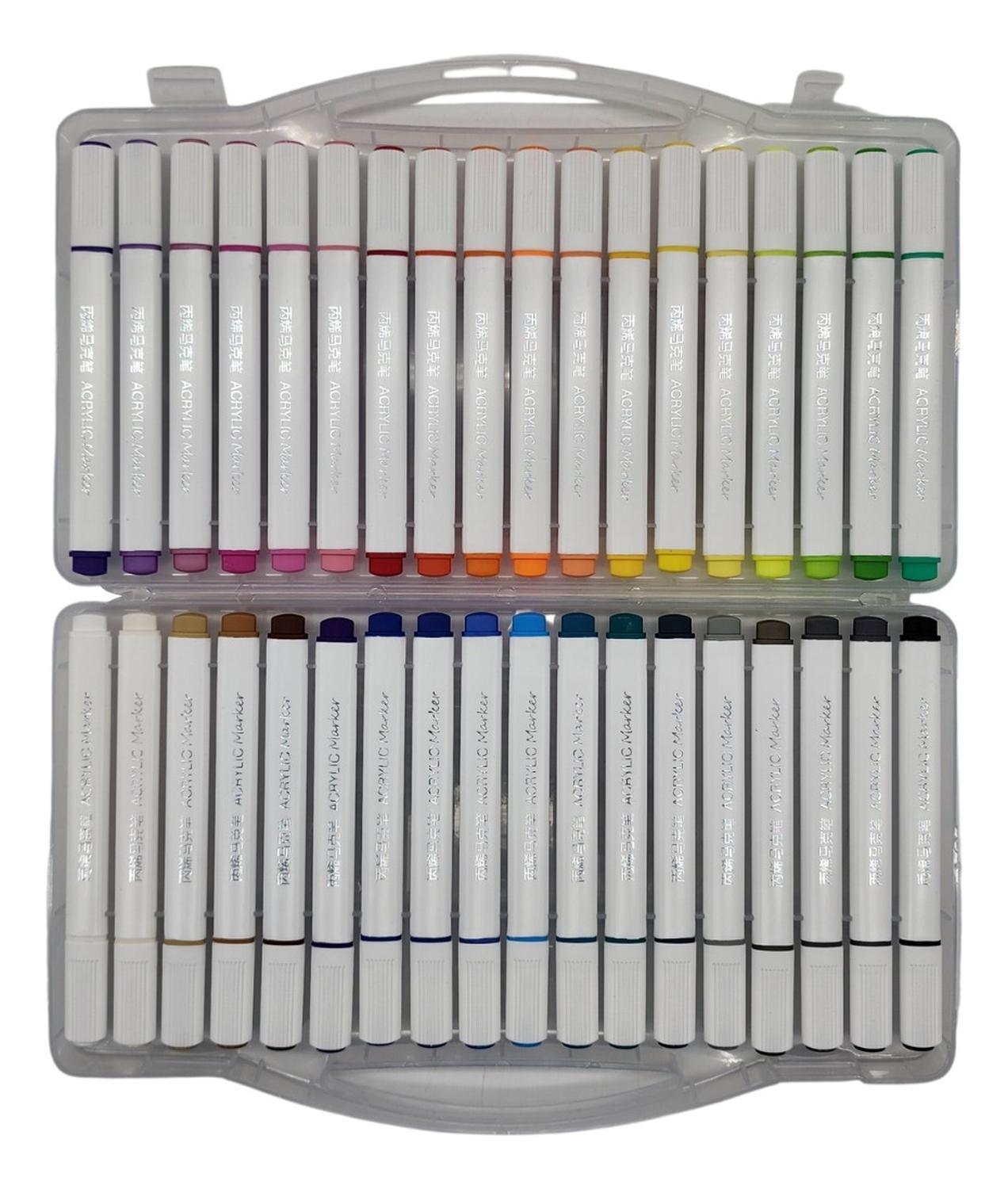 SET MARCADORES FLIP ACRILICOS 36 LAPICES CALIDAD ARTE DIBUJO - 3