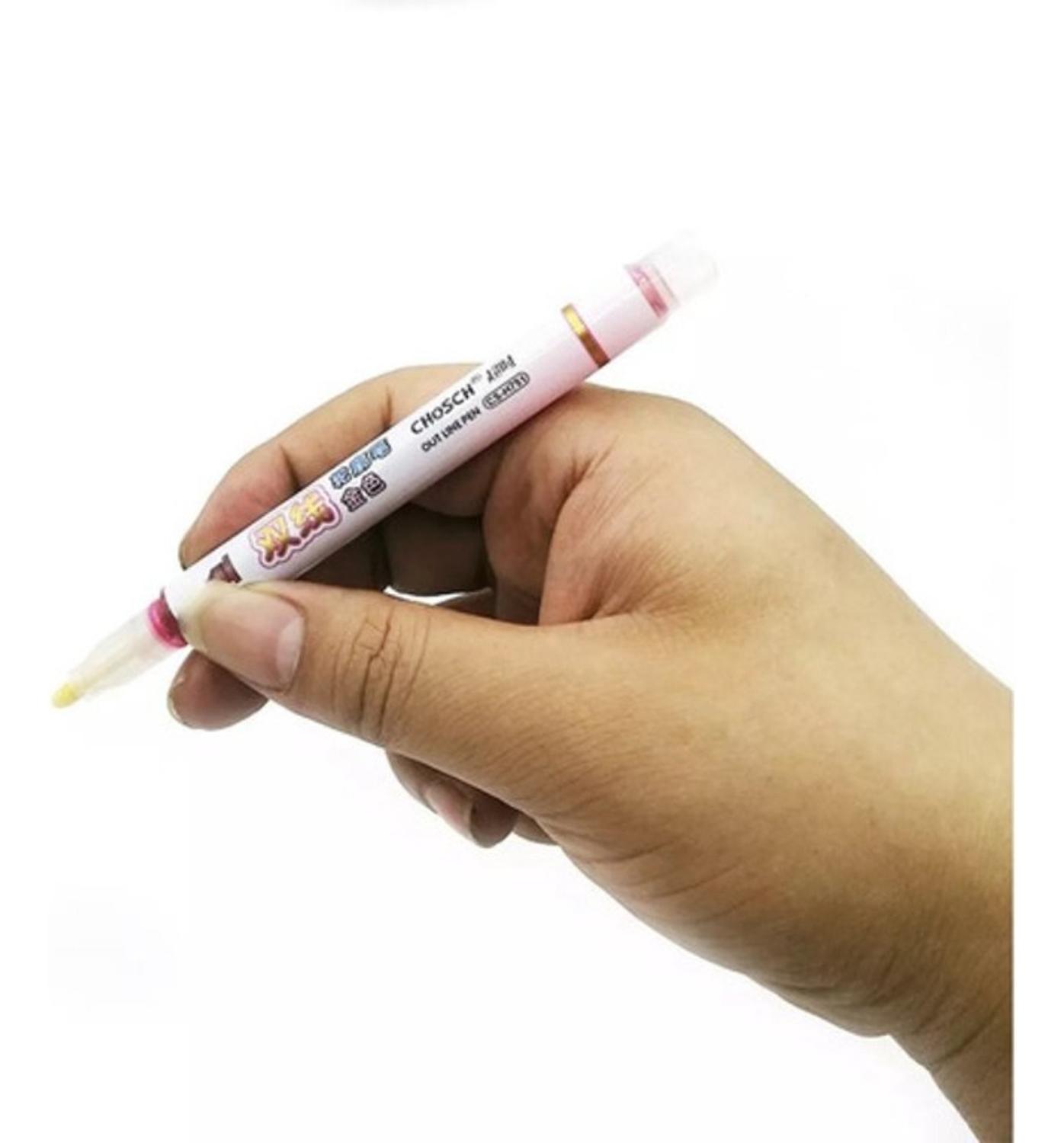 MARCADORES FLIPEREX OUT LINE METALICOS OUTLINE PEN 6 COLORES PROFESIONALES - 5