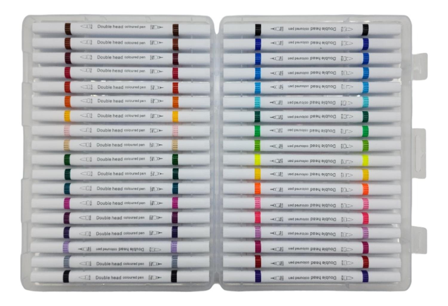 SET MARCADORES DOBLE PUNTA 36 LAPICES PLUMONES WATERCOLOR - 3