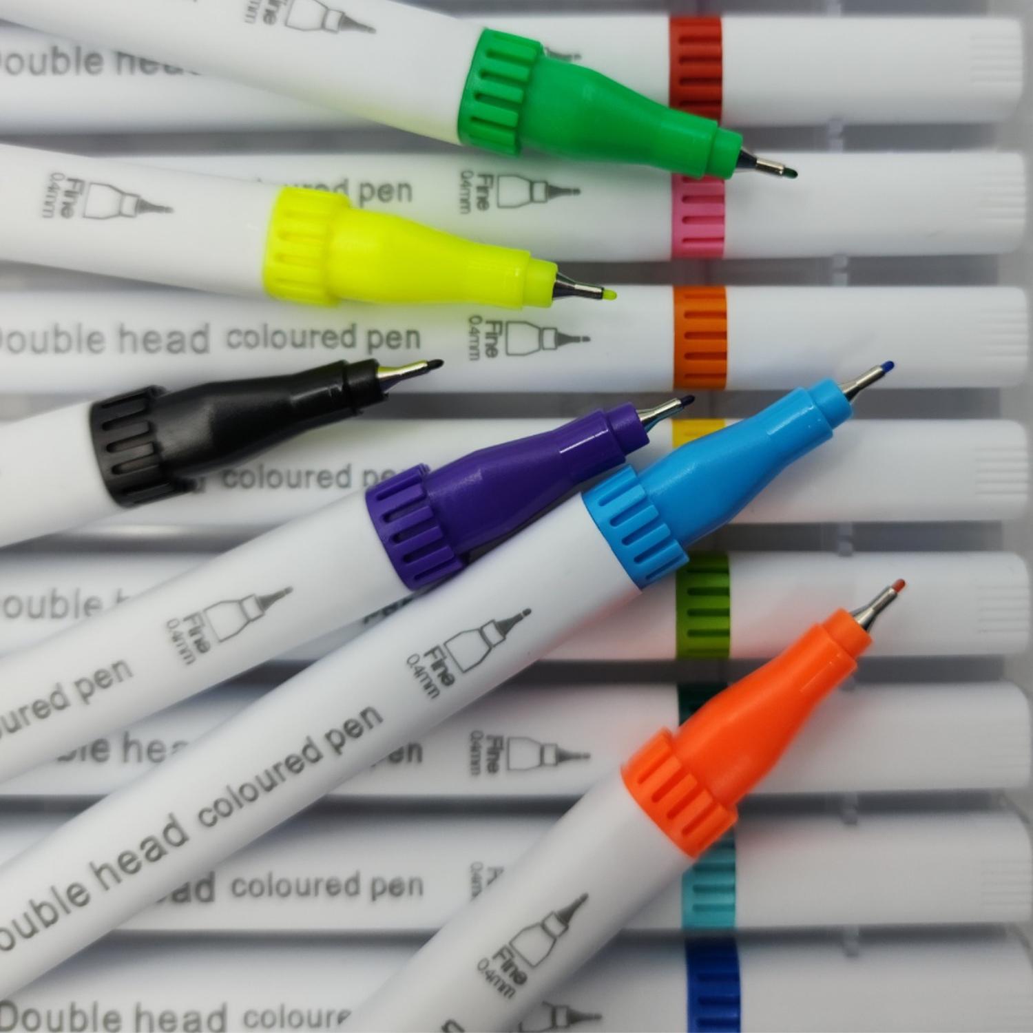 SET MARCADORES DOBLE PUNTA 36 LAPICES PLUMONES WATERCOLOR - 9