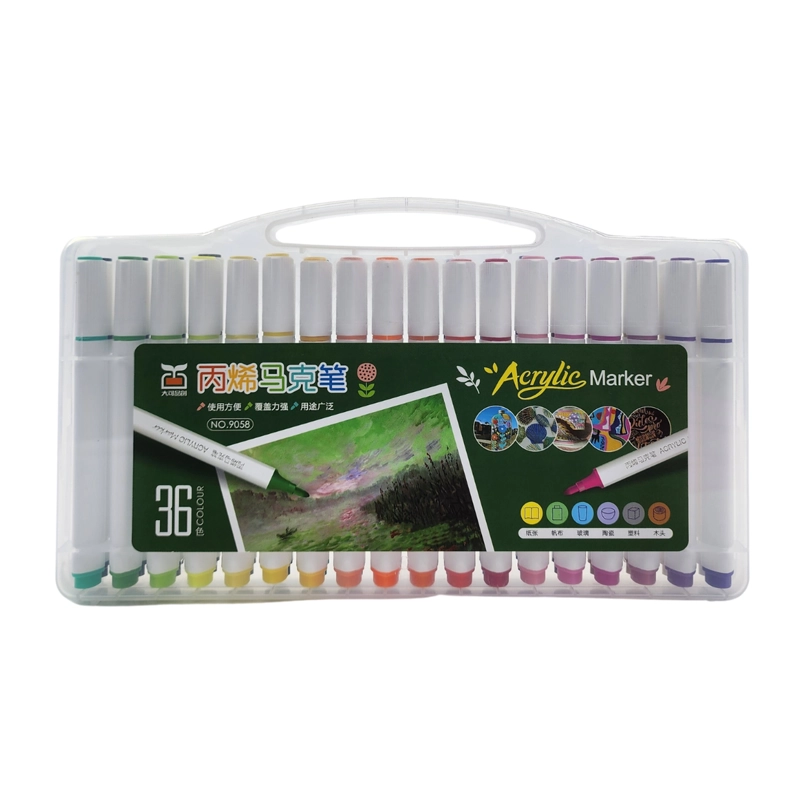 SET MARCADORES FLIP ACRILICOS 36 LAPICES CALIDAD ARTE DIBUJO - 1