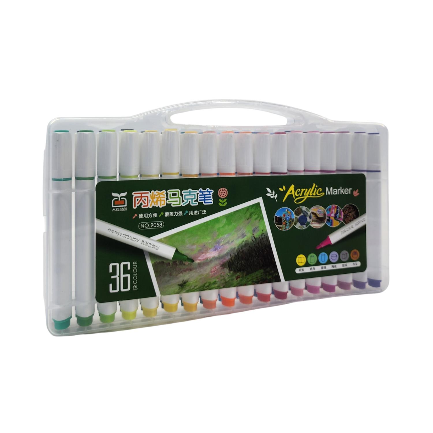 SET MARCADORES FLIP ACRILICOS 36 LAPICES CALIDAD ARTE DIBUJO - 2