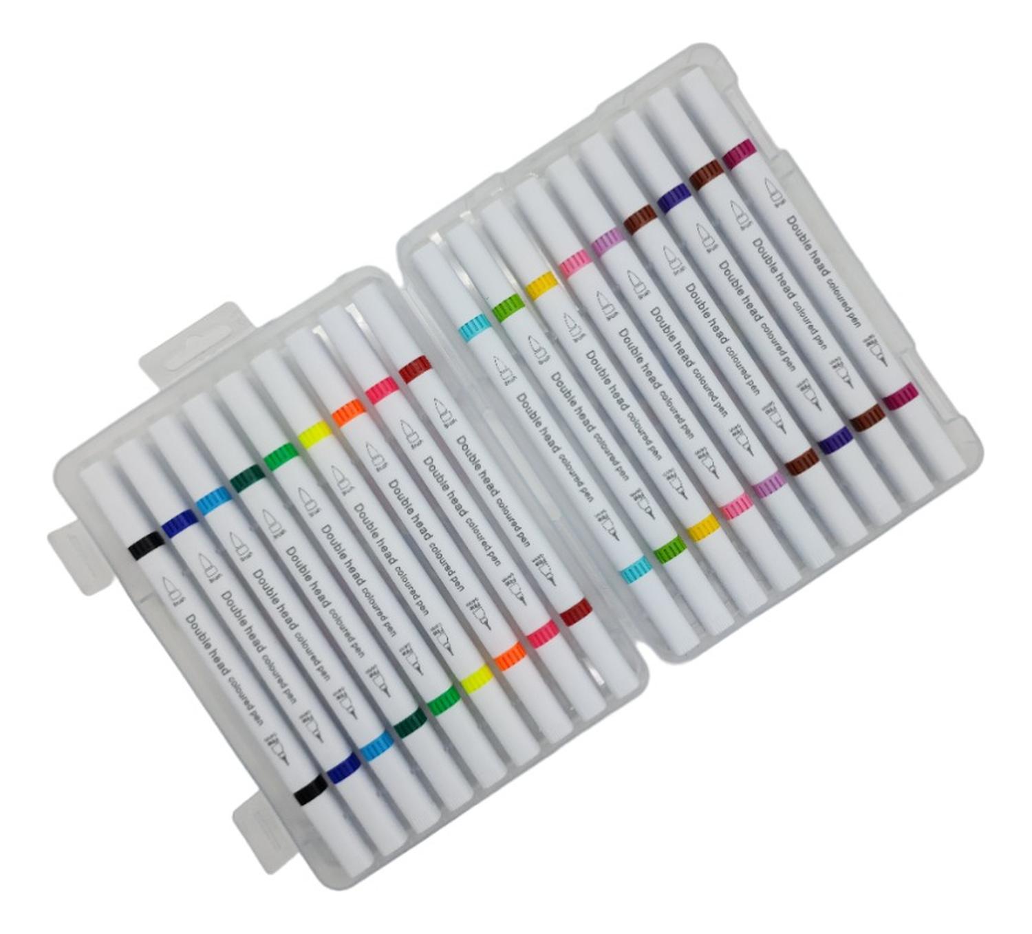 SET MARCADORES DOBLE PUNTA 18 LAPICES PLUMONES WATERCOLOR - 4