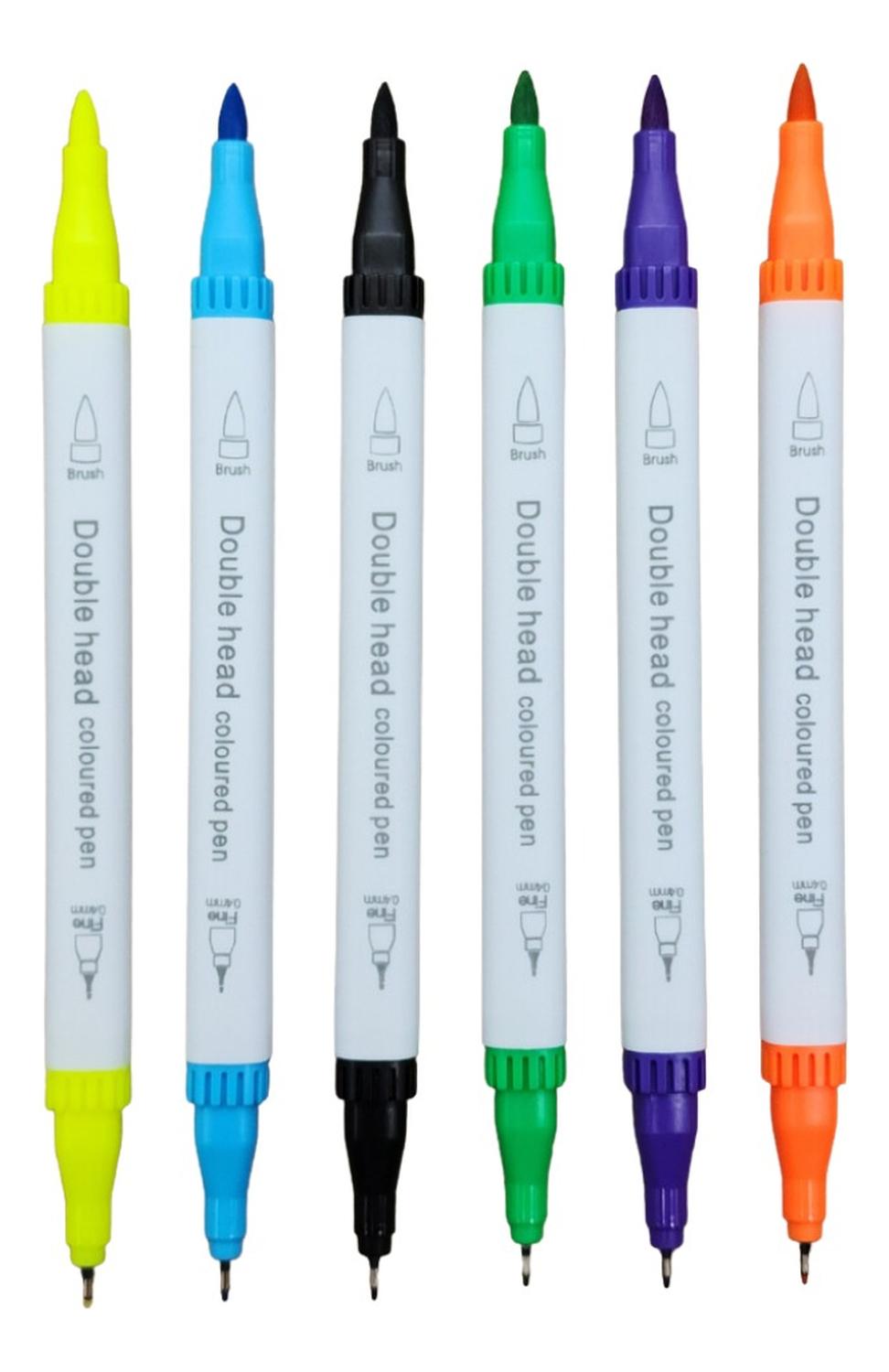 SET MARCADORES DOBLE PUNTA 18 LAPICES PLUMONES WATERCOLOR - 5