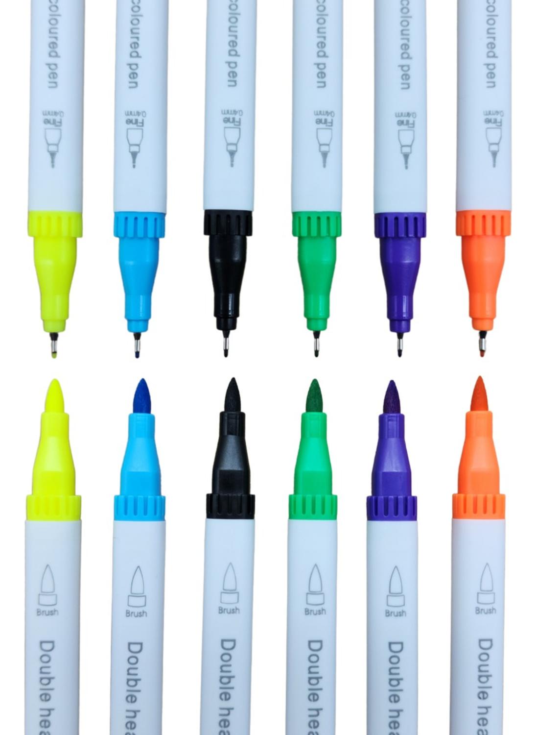 SET MARCADORES DOBLE PUNTA 18 LAPICES PLUMONES WATERCOLOR - 7