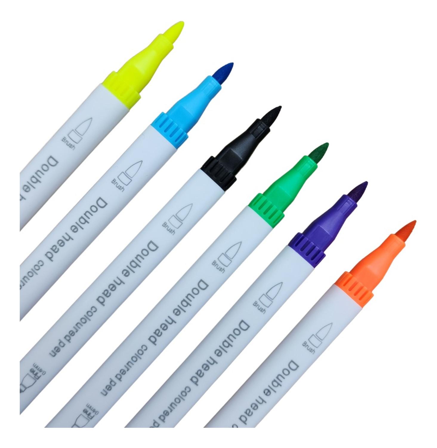 SET MARCADORES DOBLE PUNTA 18 LAPICES PLUMONES WATERCOLOR - 9