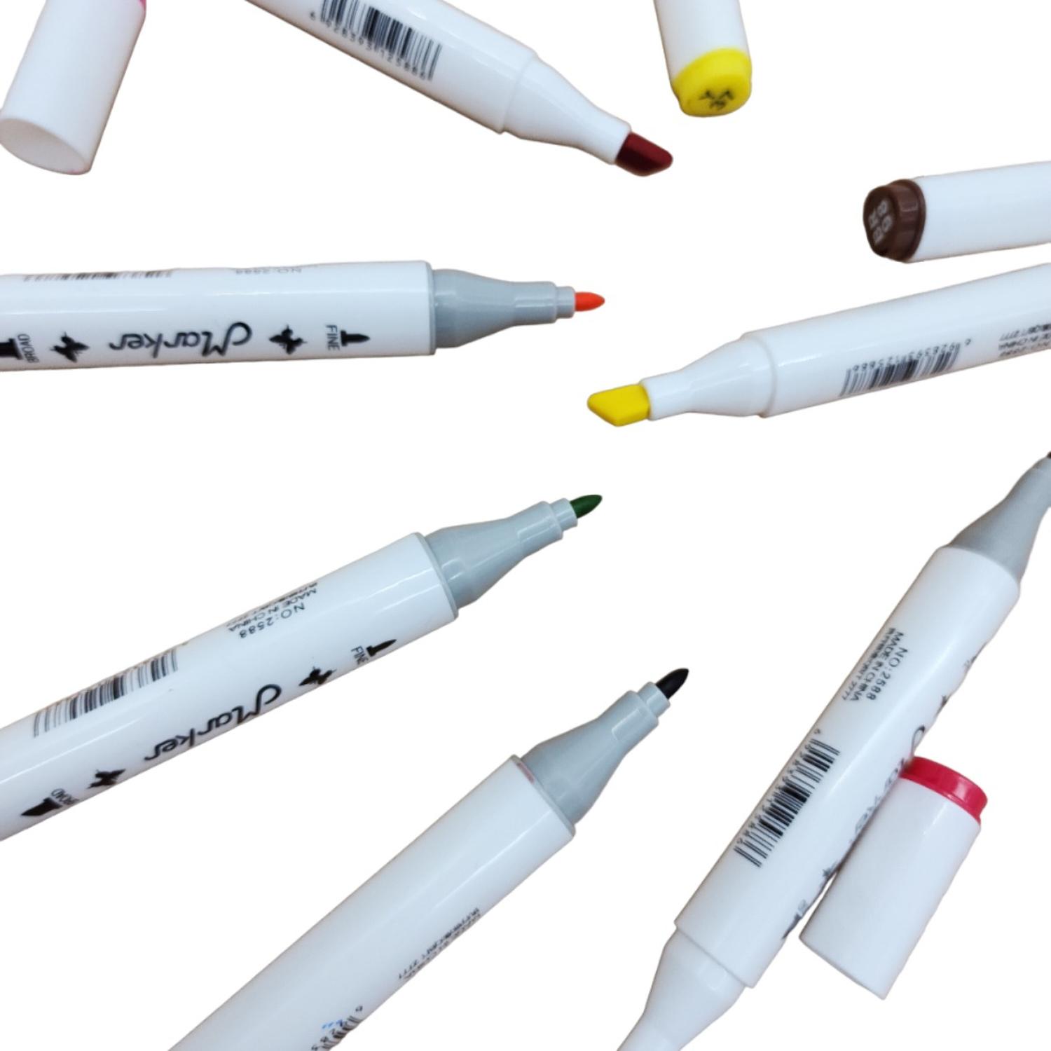 SET MARCADORES DOBLE PUNTA 24 LAPICES PLUMONES ARTE MARKER - 6