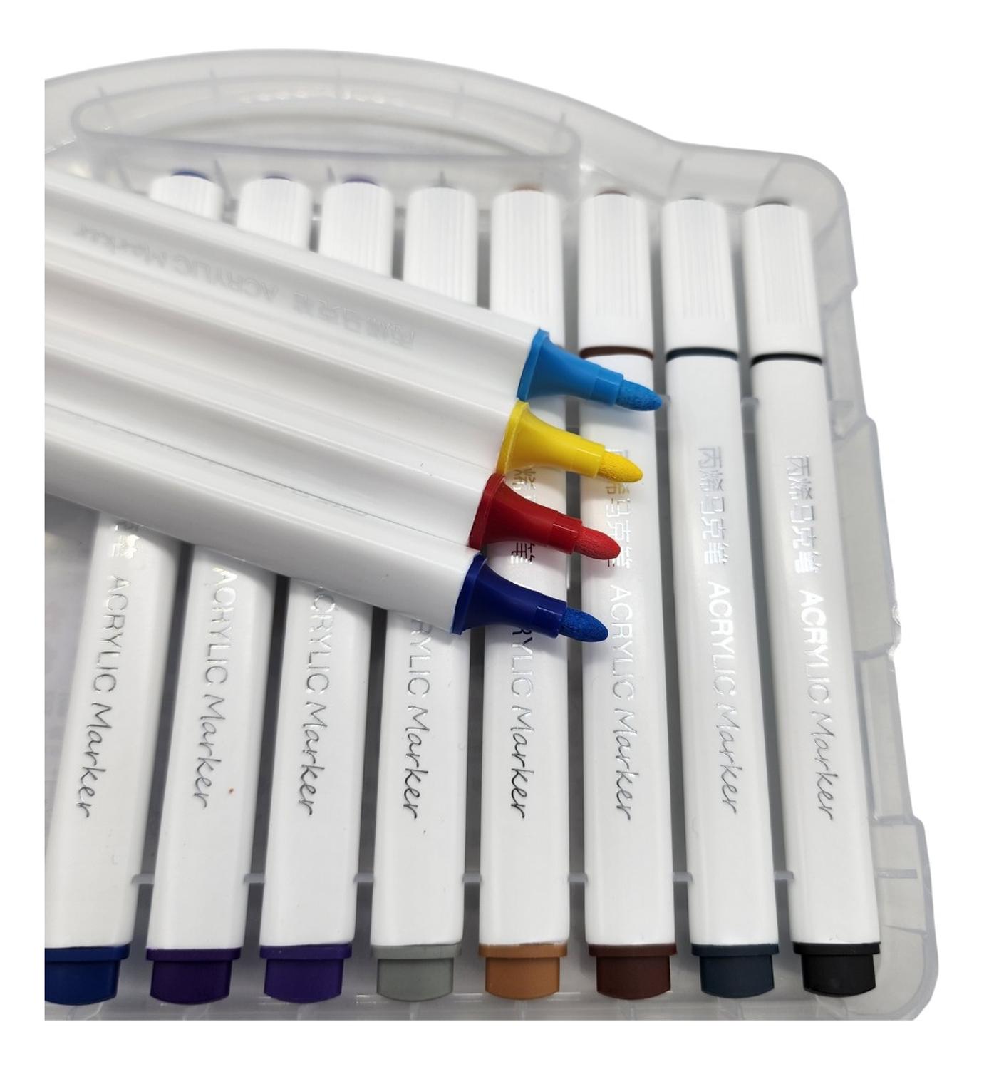 SET MARCADORES FLIP ACRILICOS 24 LAPICES CALIDAD ARTE DIBUJO - 5