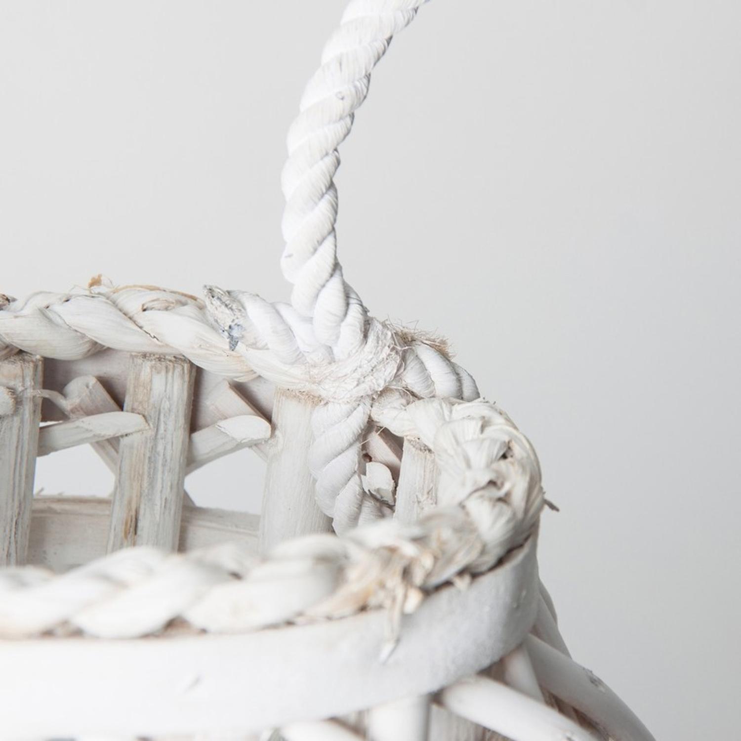 CANDELABRO PORTA VELA MIMBRE RUSTICO TERRAZA BLANCO DECORA - 4