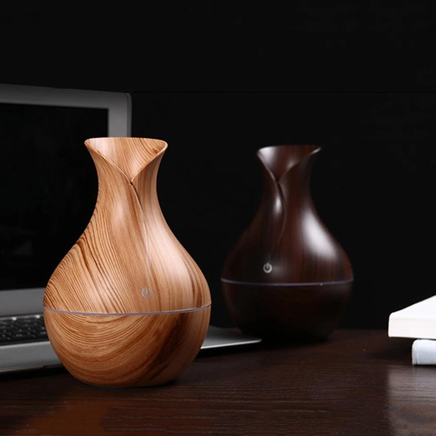 HUMIDIFICADOR USB ESTILO MADERA VAPORIZADOR DE AROMAS - 4