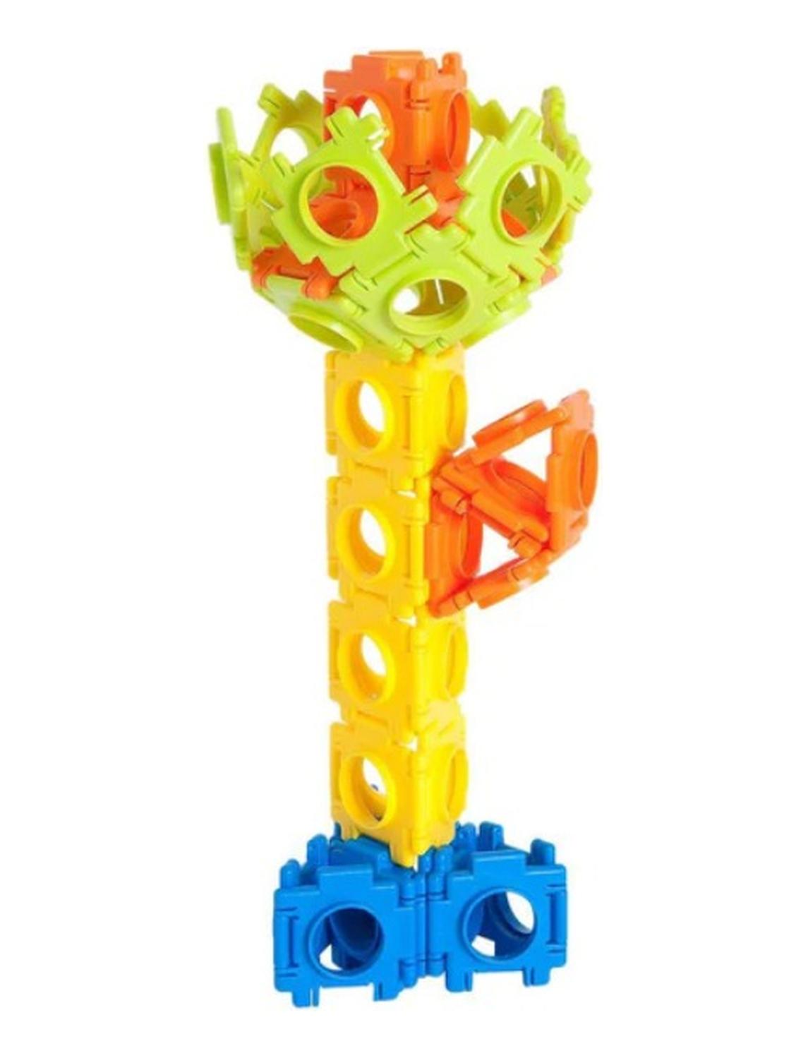 SET BLOQUES ARMABLES AZUL CUADRADOS MÚLTIPLES FIGURAS POSIBLES - 4
