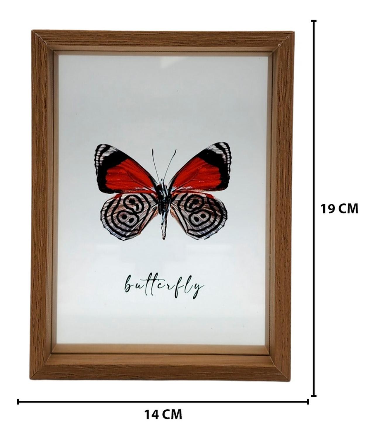 CUADRO VIDRIO MARCO MADERA DISEÑO MARIPOSA GRANDE - 4