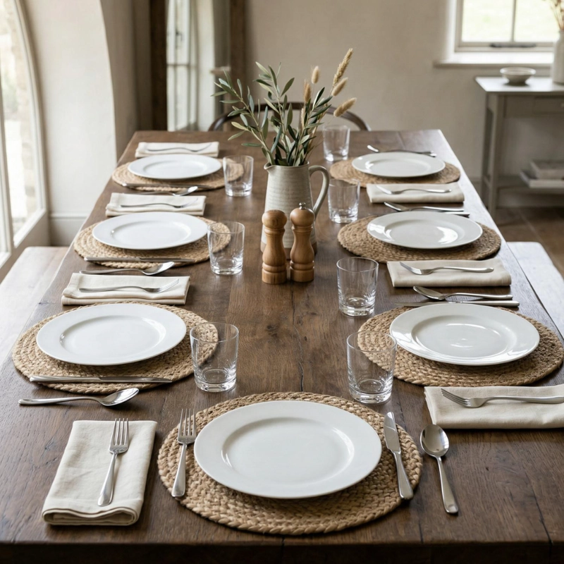 SET 6 INDIVIDUALES REDONDOS PARA COMEDOR TERRAZA MANTELES - 3