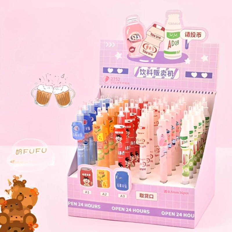 SET 3 LAPICES DISEÑO BEBIDAS BEBESTIBLES KAWAII CUTE NEGRO LAPIZ AZUL NARANJO ROJO - 6