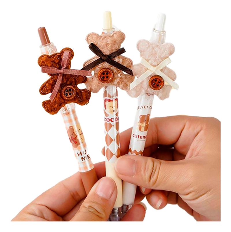 SET 3 LAPICES KAWAII CUTE DISEÑO OSITO TIERNO AMOR - 1