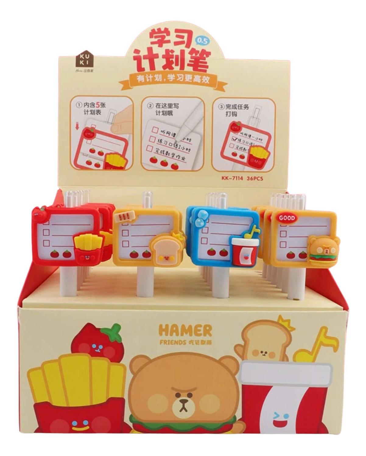 SET 4 LÁPICES FLIP CON CARTELITO COMIDA DE ADORNOS KAWAII - 1