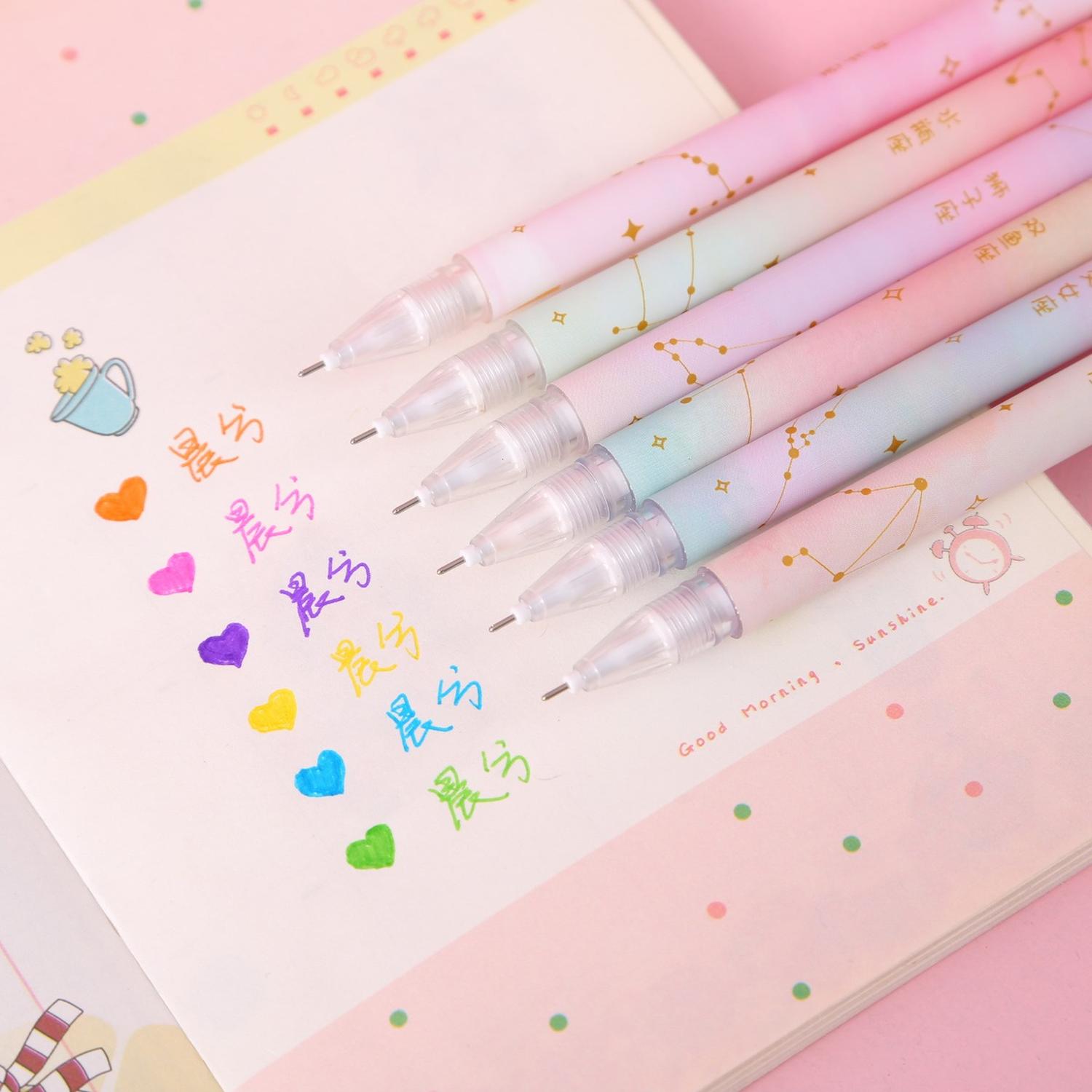 SET 6 LÁPICES FLIPEREX DOBLE PUNTA TINTA GEL COLOR ARCOIRIS Y NEGRO - 3