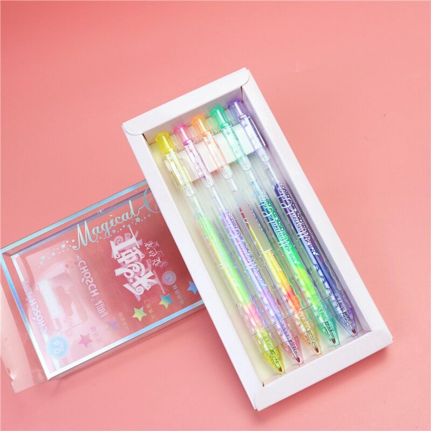 SET 5 LÁPICES FLIPEREX GEL CON BRILLO MULTICOLOR MAGICAL BOLIGRAFO - 8