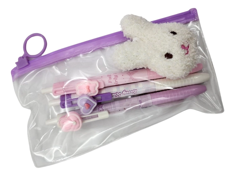 SET 3 LAPICES KAWAII CUTE DISEÑO LOVELY RABBIT + COLGANTE - 3