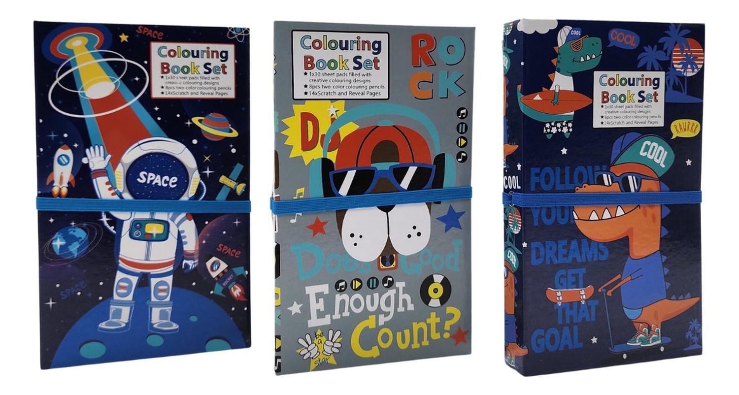 SET DE ARTE FLIP PARA NIÑOS LAPICES DIBUJOS Y PIZARRA COLOREAR DINOSAURIO - 6