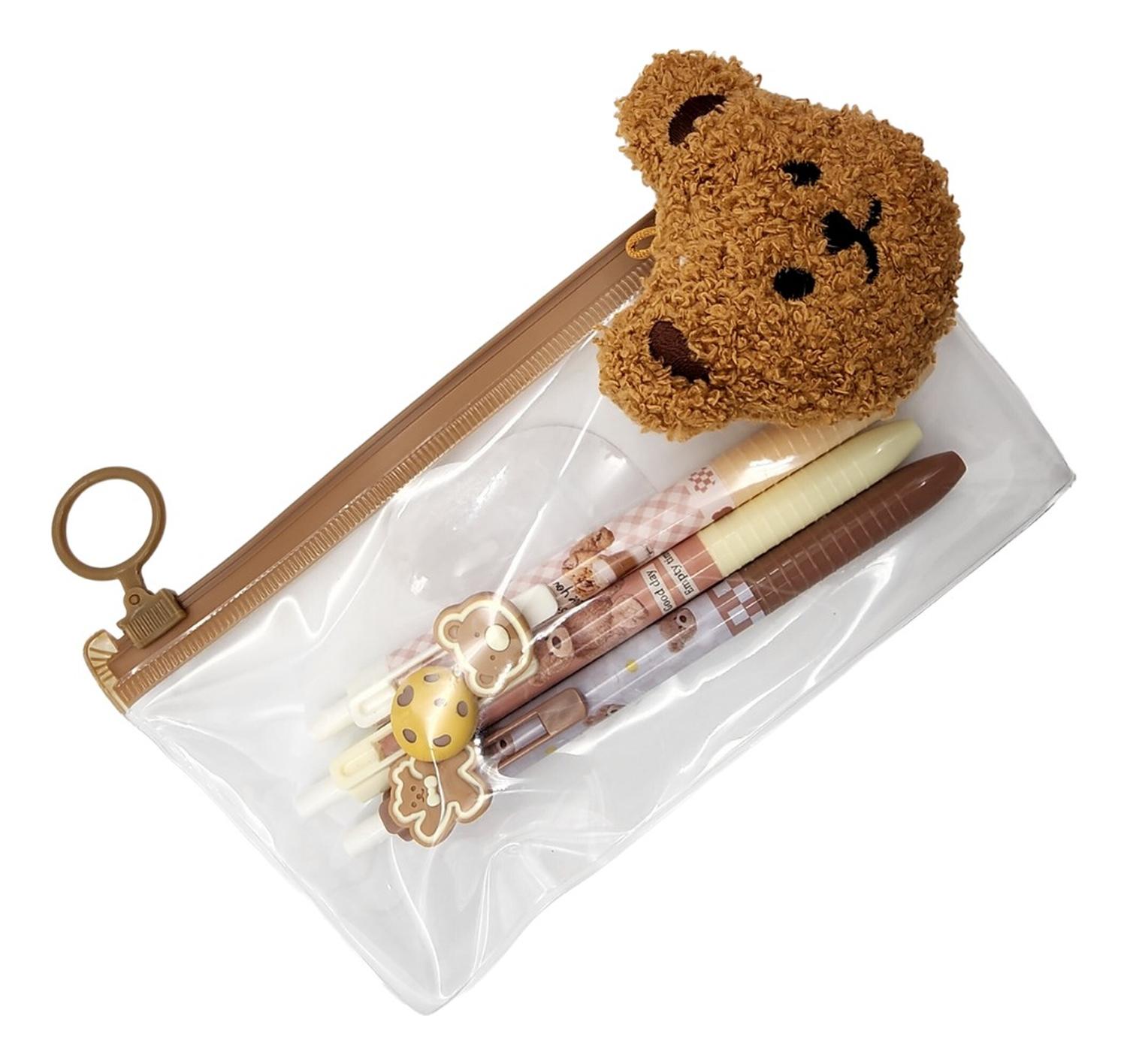 SET 3 LAPICES KAWAII CUTE DISEÑO OSITO TIERNO + COLGANTE - 5
