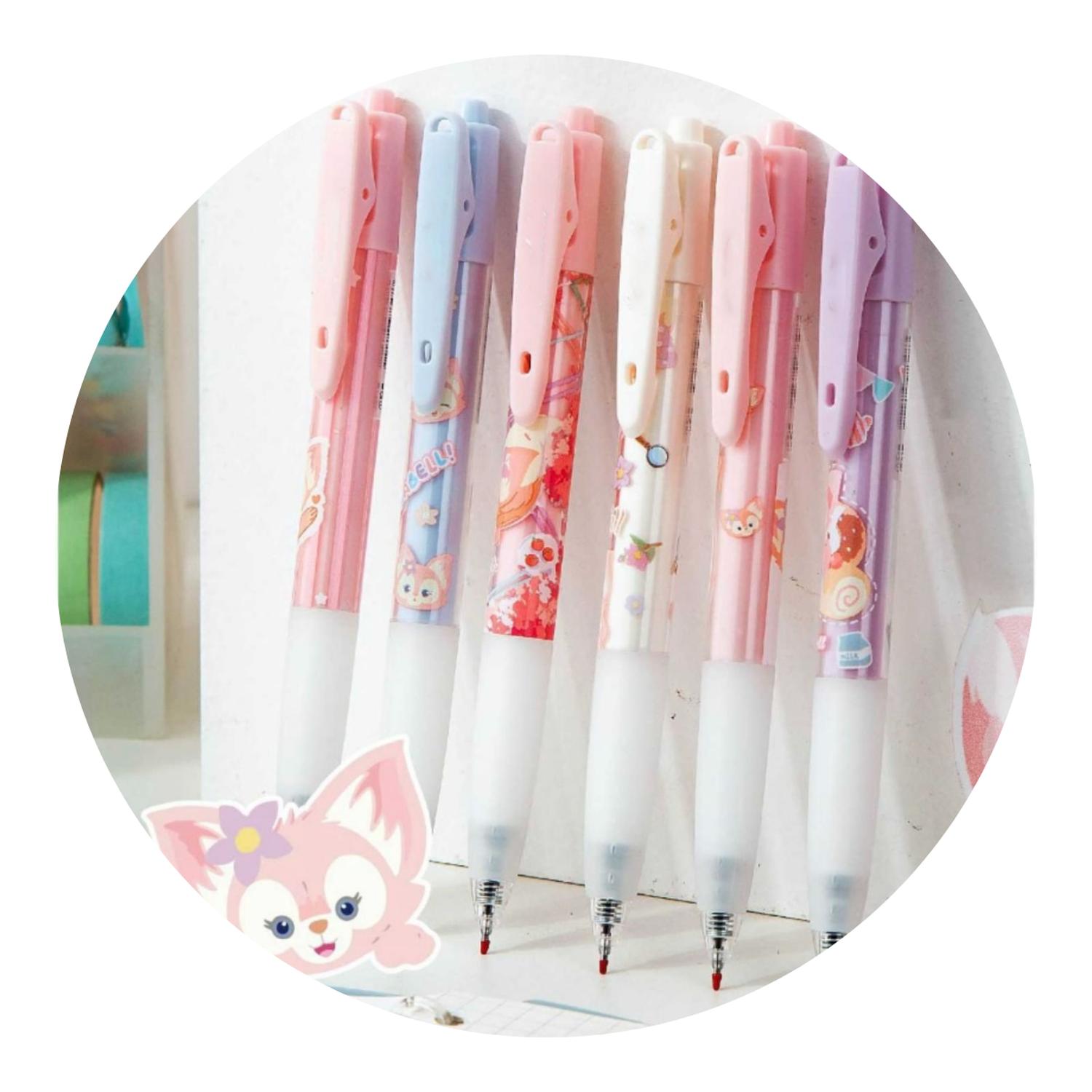 SET X6 LÁPICES BOLÍGRAFOS FLIP KAWAII LINEBALL ROSADOS - 1