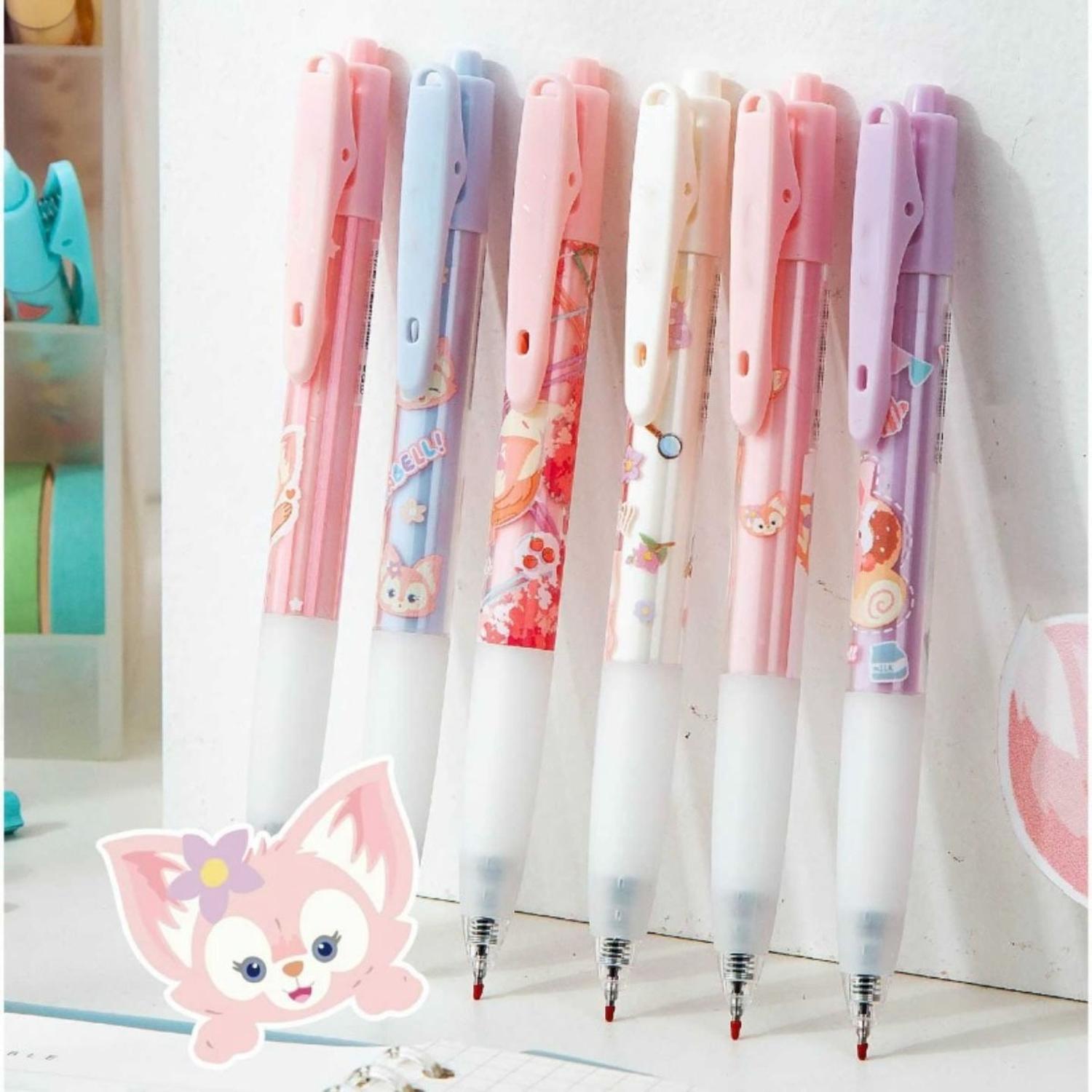 SET X6 LÁPICES BOLÍGRAFOS FLIP KAWAII LINEBALL ROSADOS - 2