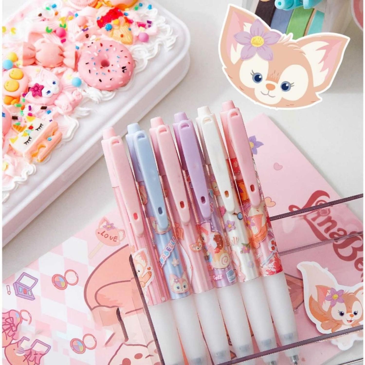 SET X6 LÁPICES BOLÍGRAFOS FLIP KAWAII LINEBALL ROSADOS - 3