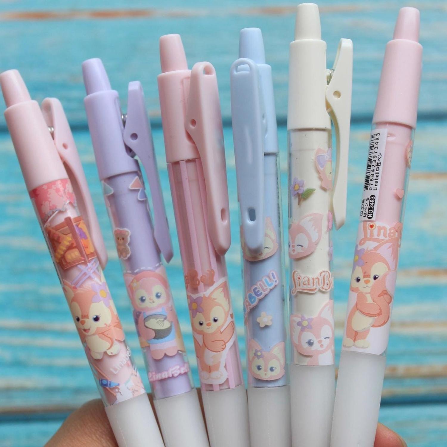 SET X6 LÁPICES BOLÍGRAFOS FLIP KAWAII LINEBALL ROSADOS - 5