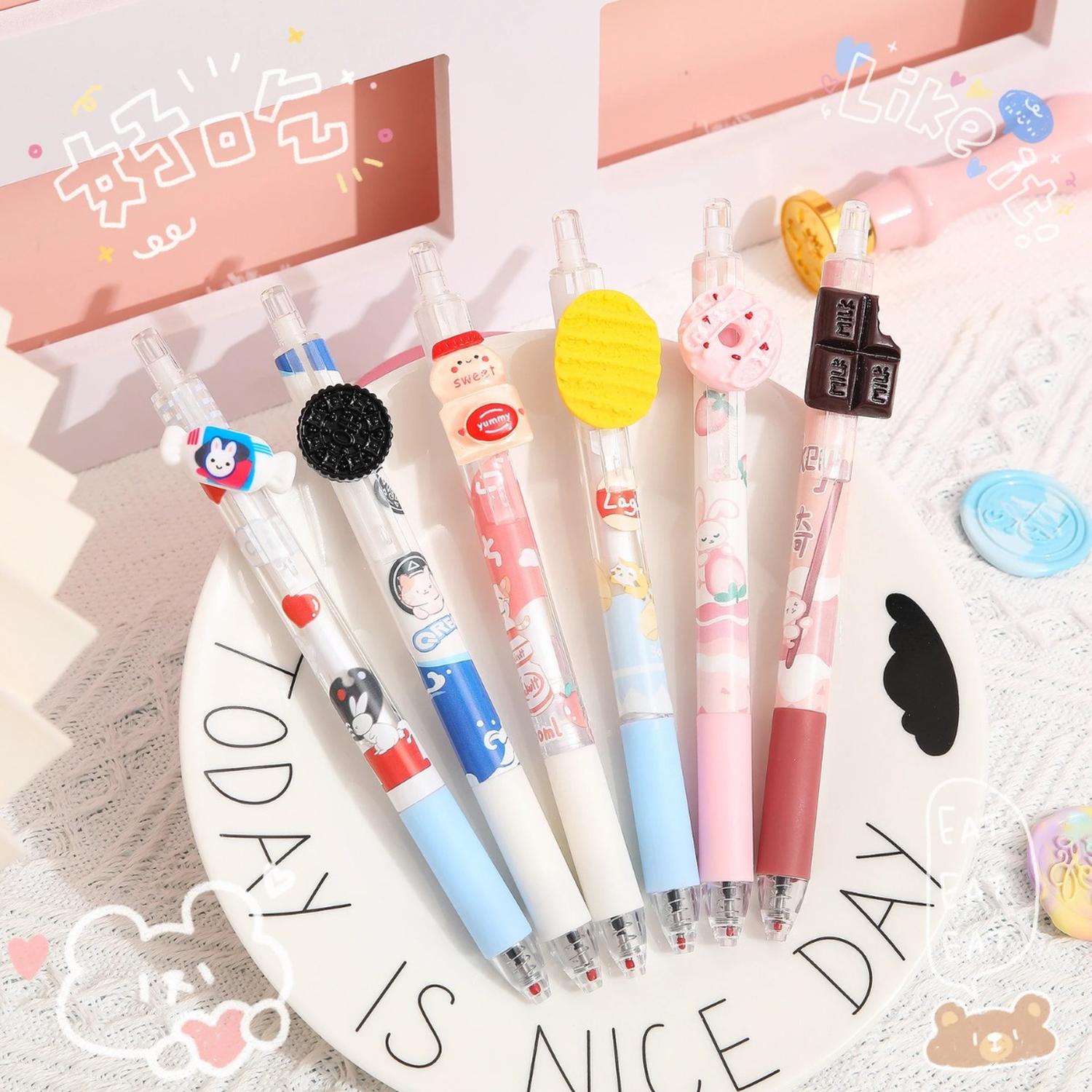 SET 3 LÁPICES DISEÑO DULCES GALLETAS PAPITAS KAWAII CUTE NEGRO LAPIZ CARAMELO CHOCOLATE PAPITA - 5