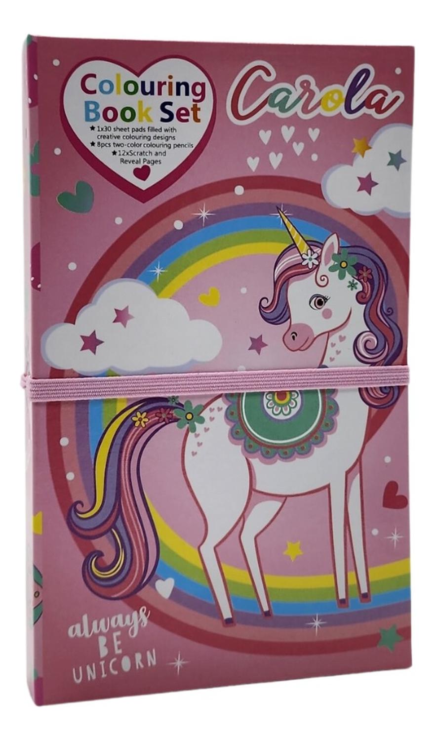 SET DE ARTE PARA NIÑOS LAPICES DIBUJOS Y PIZARRA COLOREAR UNICORNIO - 1