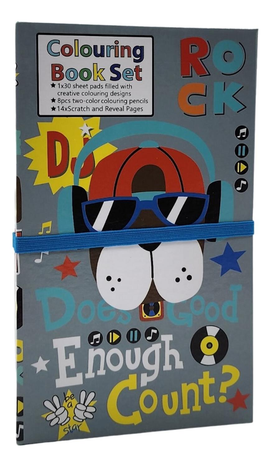 SET DE ARTE FLIP PARA NIÑOS LAPICES DIBUJOS Y PIZARRA COLOREAR PERRITO - 1