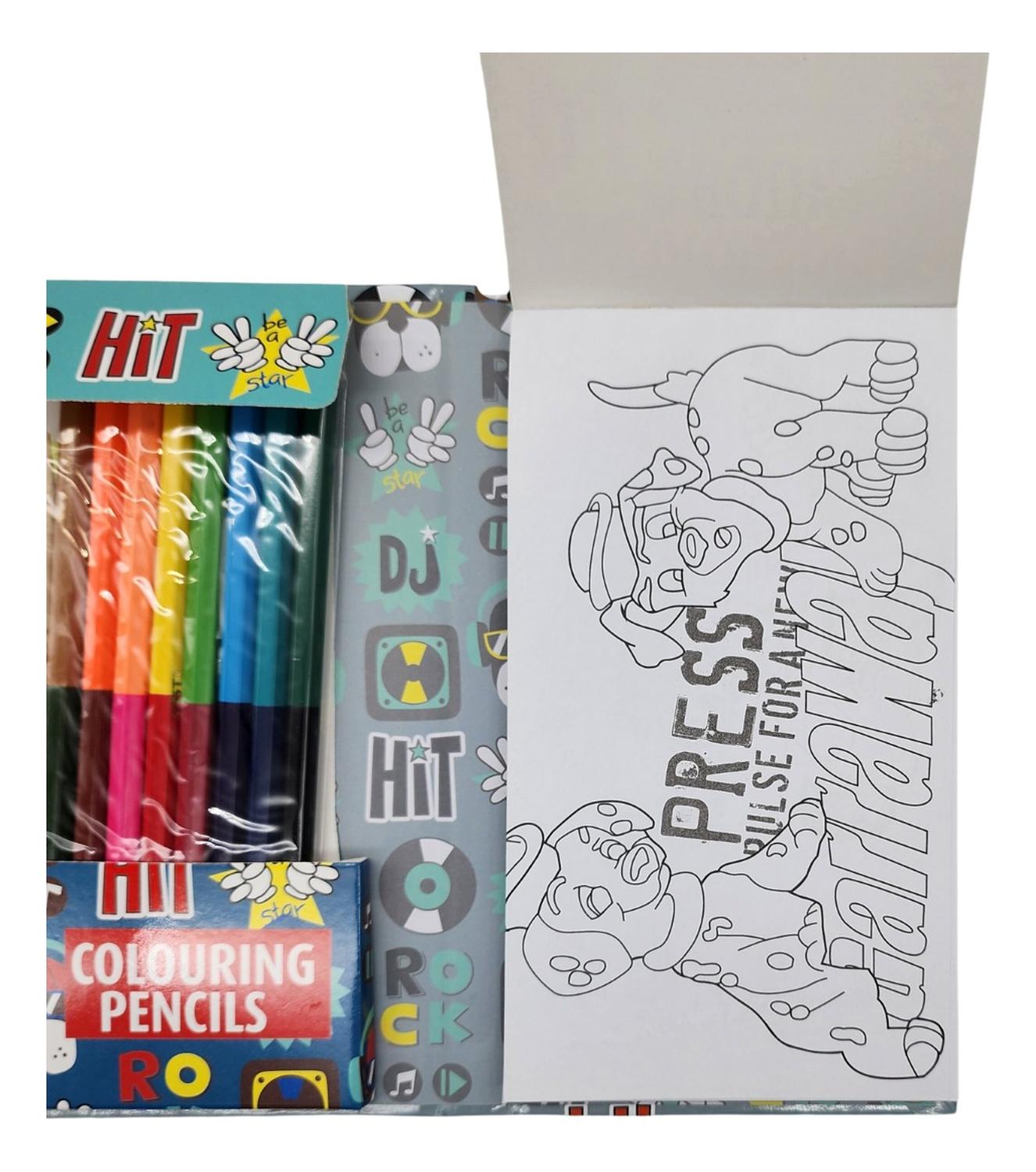SET DE ARTE FLIP PARA NIÑOS LAPICES DIBUJOS Y PIZARRA COLOREAR PERRITO - 4