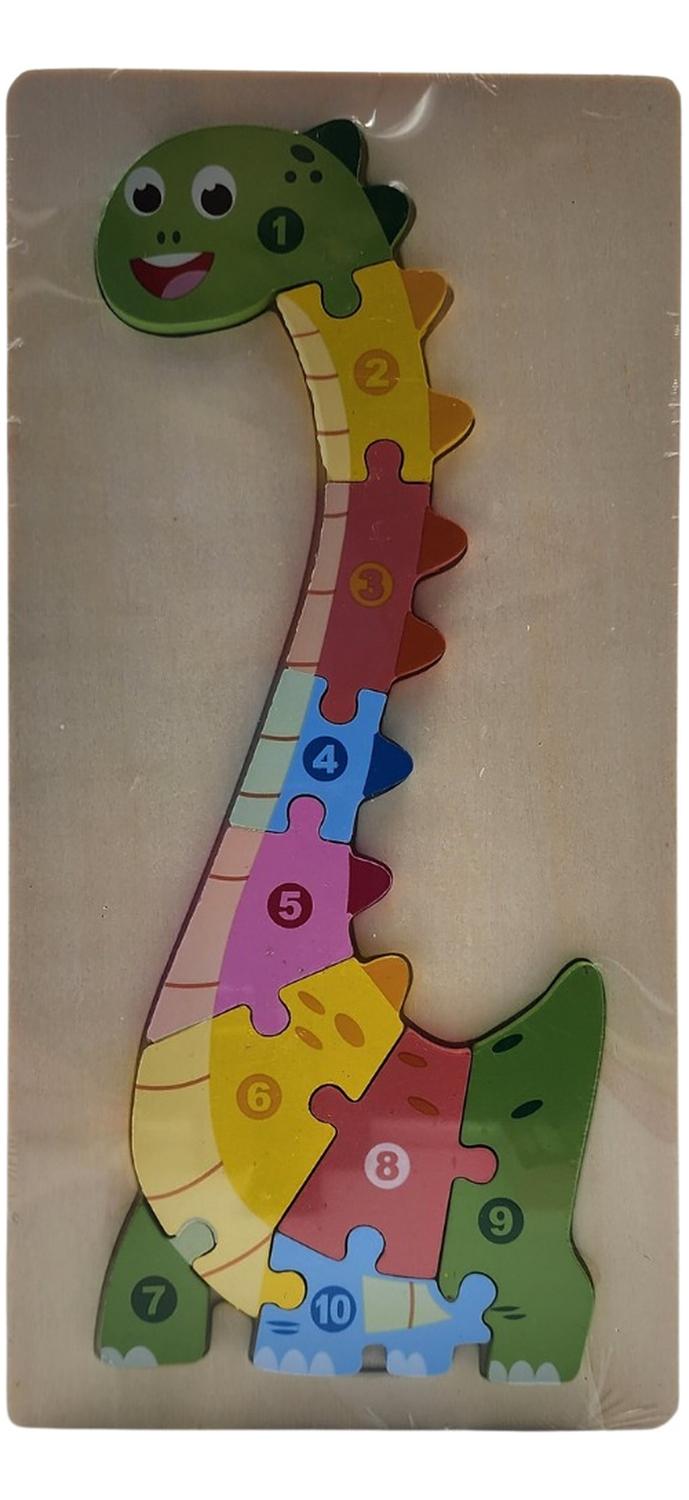 PUZZLE CAFE CLARO JUEGO DE MADERA DINOSAURIO JUGUETE EDUCATIVO - 1