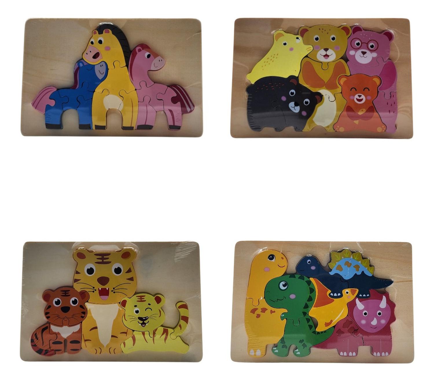 PUZZLE CAFE CLARO JUEGO DE MADERA DINOSAURIO JUGUETE EDUCATIVO - 2