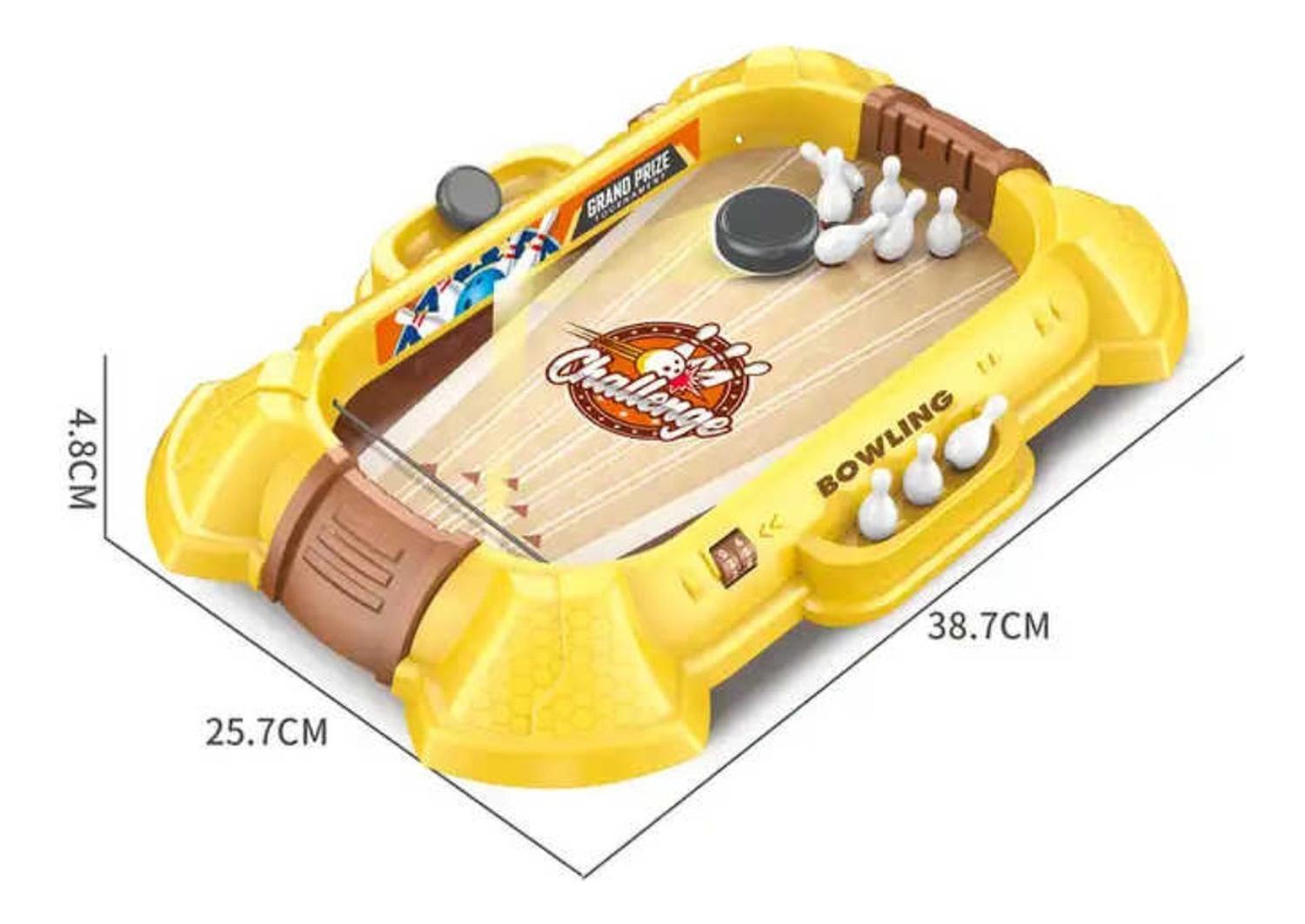JUEGO MINI BOWLING JUGUETE BOLOS DE MESA DISCO PORTATIL - 5