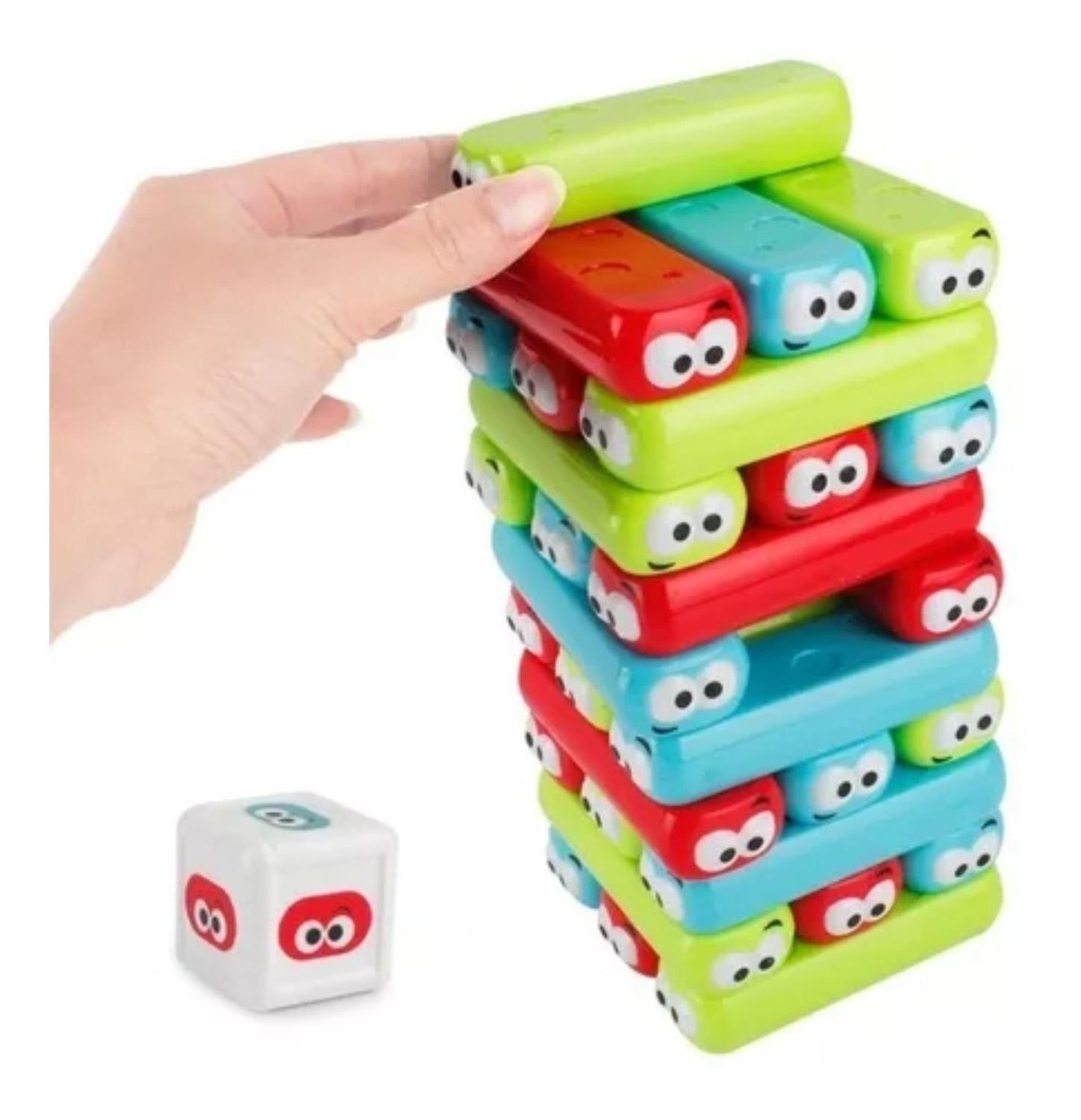 JUEGO DE MESA TORRE DE EQUILIBRIO DE COLORES CARAS NIÑOS - 1