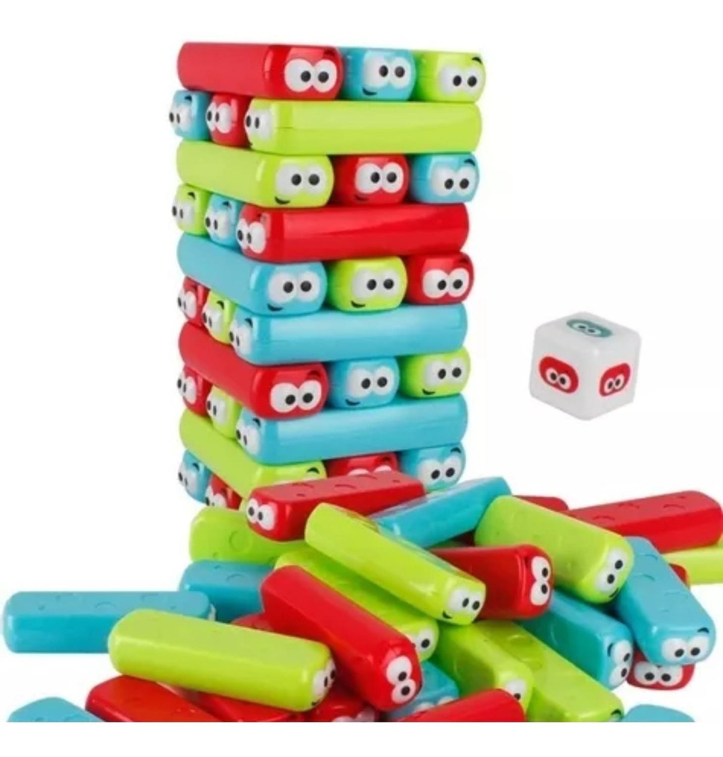JUEGO DE MESA TORRE DE EQUILIBRIO DE COLORES CARAS NIÑOS - 2