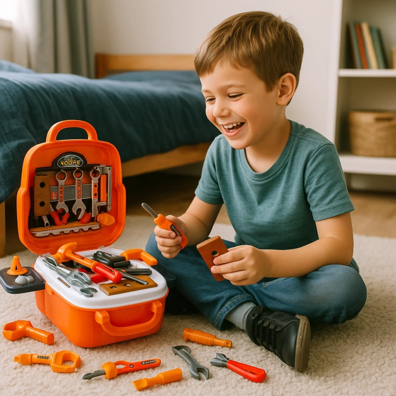 SET MALETA MALETIN INFANTIL MAESTRO CARPINTERO NIÑOS JUEGOS - 4